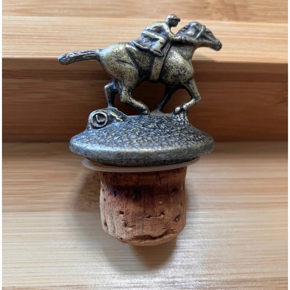 Blanton's Bottle Stopper OS Bronze Tone Horse Jockey Letter L Collectible